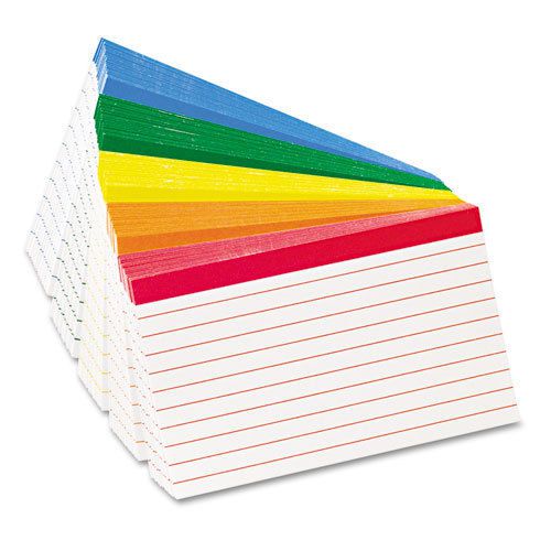 Color Coded Ruled Index Cards, 3 x 5, Assorted Colors, 100/Pack