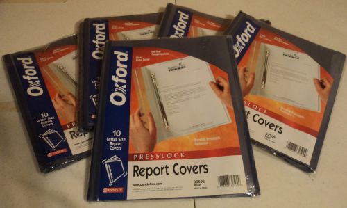 (50) OXFORD Letter Size Presslock Report Covers Clear Front Blue Back 32502 NEW