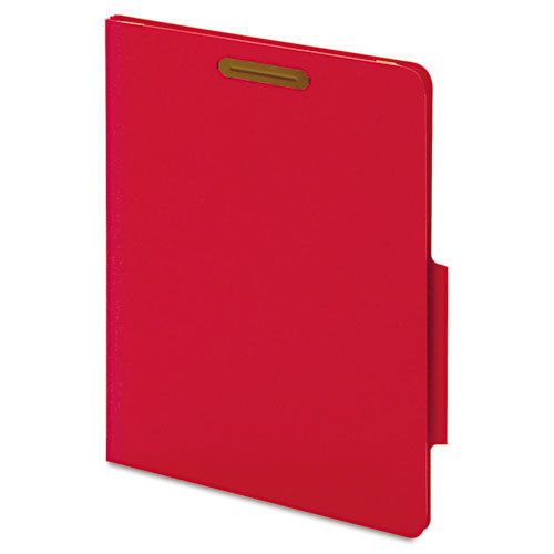 40 pt. classification folders, 2&#034; fasteners, 2/5 tab, letter, red, 10/bx for sale