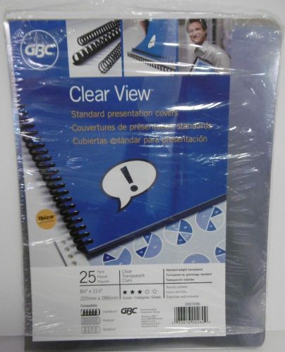 GBC VELOBIND PRESENTATION COVERS 11 x 8-1/2, CLEAR, 25 PACK CLEAR/TRANSPARENT