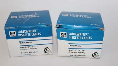 2 Rolls Dymo 30258 Veterinary Diskette Labels, 2.125x2.75, 400 /roll 800 total