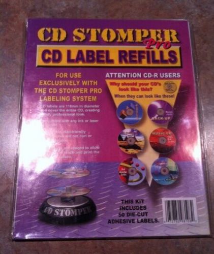 CD Stomper Pro CD Label Refills 50 Die-Cut Adhesive Labels New Labeling System |