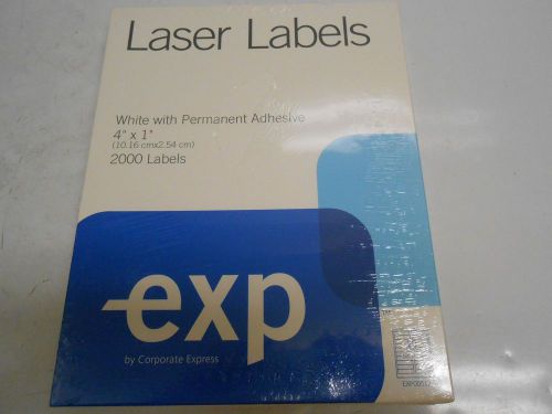EXP EXP00517 LASER LABELS 2000ct 4&#034; X 1&#034; (10.16 cm X 2.54 cm