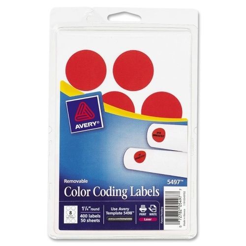 LOT OF 4 Avery Round Color Coding Multipurpose Label -400/Pk -Red