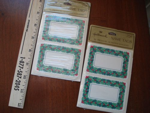 2 Hallmark Vintage Name tags stickers - collectable