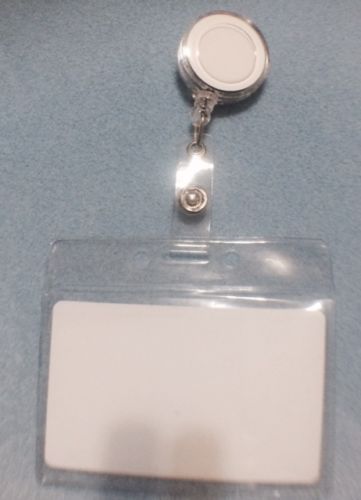 Clear white name badge id card holder retractable lanyard *fast ship frm sydney* for sale