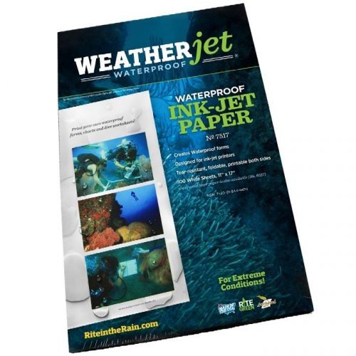 Rite in the Rain 7517 WeatherJet Waterproof Ink Jet Paper, 11&#034; x 17&#034; -100 Sheets