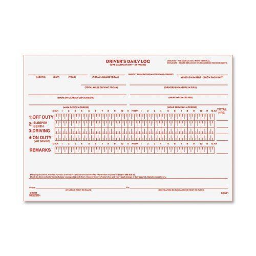 Rediform driver&#039;s daily log book - 31 sheet[s] - stapled - 2 part - (6k681) for sale