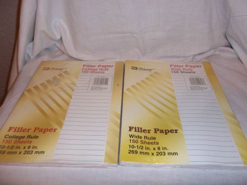 NEW Lot of 2 Packages Penway Filler Paper 1 Wide Rule &amp; 1 College Rule