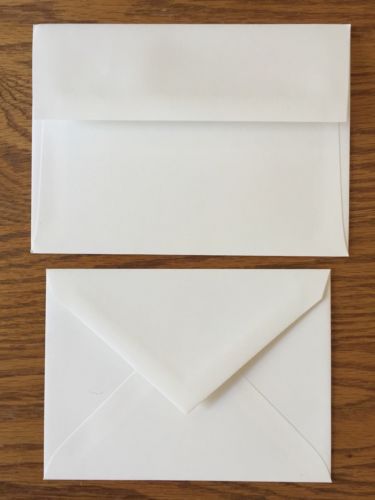 100% Cotton SAVOY Natural White Envelopes A6 &amp; A7 (125 count each)