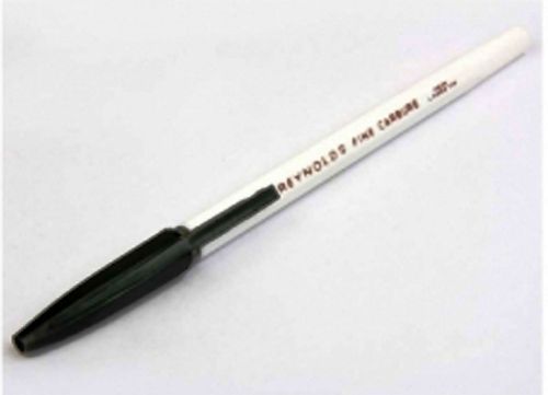 10 Ball Point Pens :: Black Ink :: 10 x Reynolds 045 FINE CARBURE BallPoint Pens