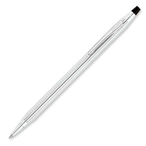 A.T. Cross Company Ballpoint Pen, Chrome/Black Top. Sold as Each