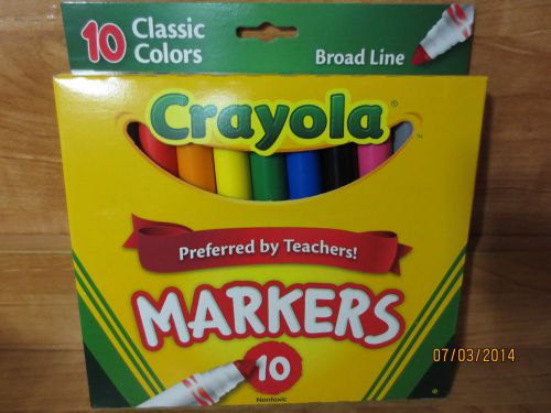 Crayola Classic Colors Markers BROAD Line @10ct Nontoxic *NEW* Ship Fast