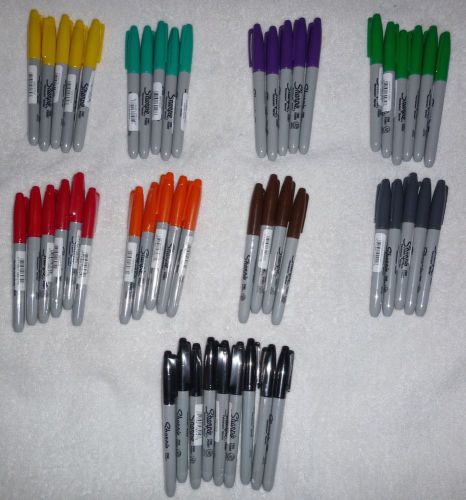 Lot of 50 SHARPIE Permanent Markers  Fine Point Assorted Colors NEW!