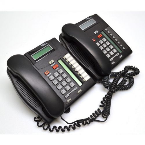 Lot of 2 Nortel Networks T7208 Black Office Telephone w/ Stand