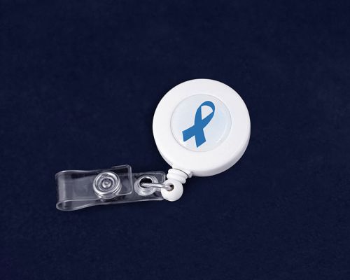 Retractable light blue ribbon badge holder (retail) for sale