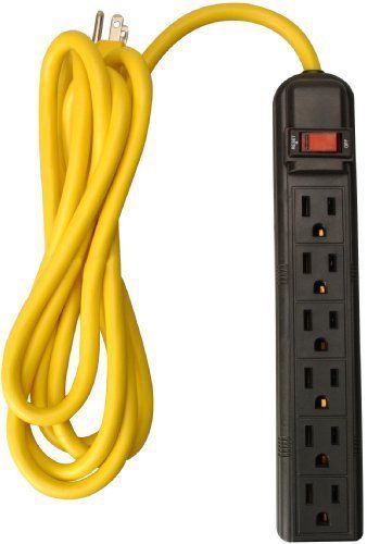 Coleman Cable 04666 6-Outlet Workshop Power Strip with 8-Foot Cord  15-Amp