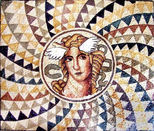 Greek god marble mosaic