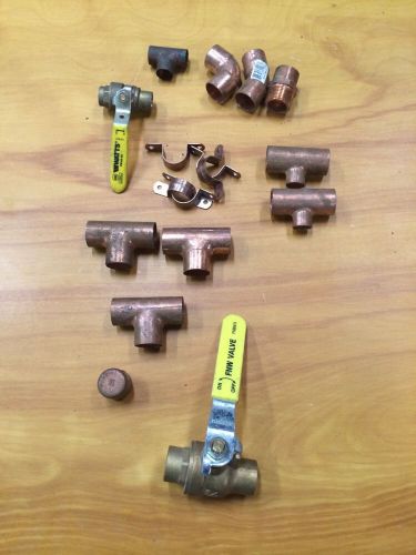 1/2&#034; And 3/4&#034; Copper Plumbing Lot Sweat 17 Piece Lot
