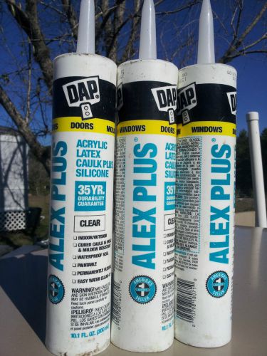 (3)10.1oz 300ml tubes of DAP 44570 Alex Plus CLEAR Acrylic Latex Caulk/silicone