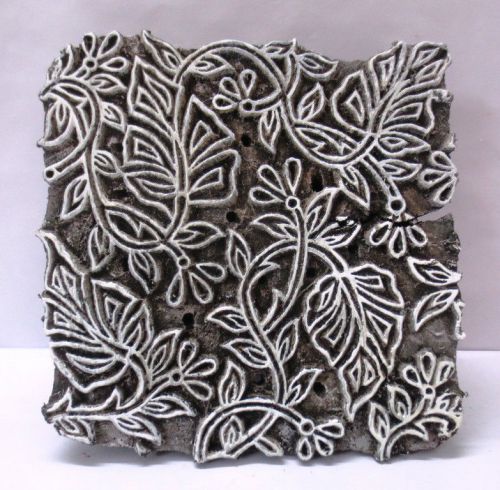 VINTAGE WOODEN CARVED TEXTILE PRINTING ON FABRIC BLOCK STAMP HOME DECOR HOT 107