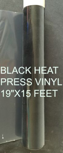 BLACK Heat Press Iron On Rolls Roll 19&#034;x15 FEET Fabric Textile Vinyl