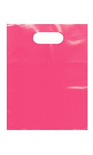 Retail Small Pink Low Density Merchandise Bag 9&#034; x 12&#034; Includes Die Cut Handles