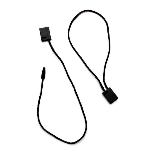 8&#034; 500 pcs black hang tag nylon string snap lock pin loop fastener hook ties for sale