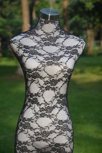 Black handmade lace top material cover for  female mannequin dress model dummy for sale