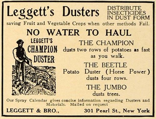 1907 Ad Leggetts Champion Potato Duster Insecticides - ORIGINAL ADVERTISING GM1
