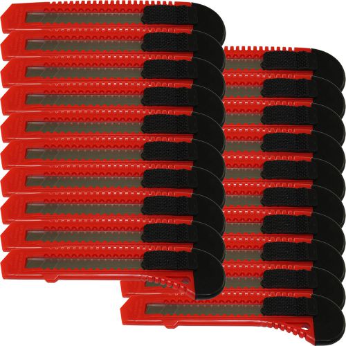 Lot of 20 6&#034; Inch RED Utility knives Knife Box Cutters Snap Off Blade Razor Set