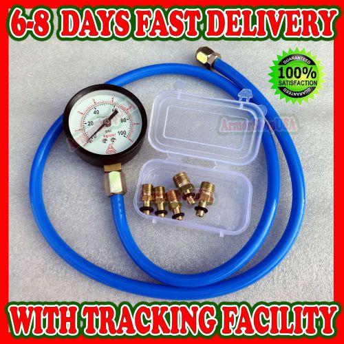 Engine oil pressure tester with 5 piece adapters test gauge diagnostic test tool for sale