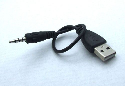 5 pcs 4-Pole 3.5mm Male TO USB Male Cables Black for i pod