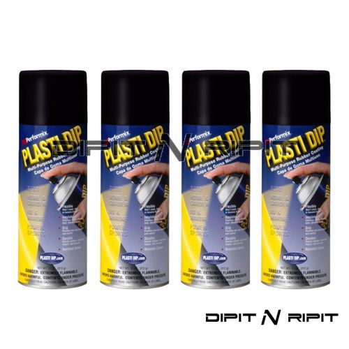 Performix plasti dip 4 pack matte black blue spray cans rubber coating for sale