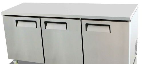 Bison 3 door stainless 72&#034;undercounter refrigerator,bur-72 , free shipping !!! for sale