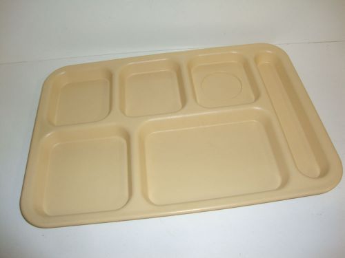 Lot of 6 Cambro BCT1014R School Cafeteria Food Serving Lunch Trays Tan