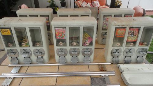 LOT OF 6 CANDY VENDING MACHINES INCOMPLETE (NO KEYS)