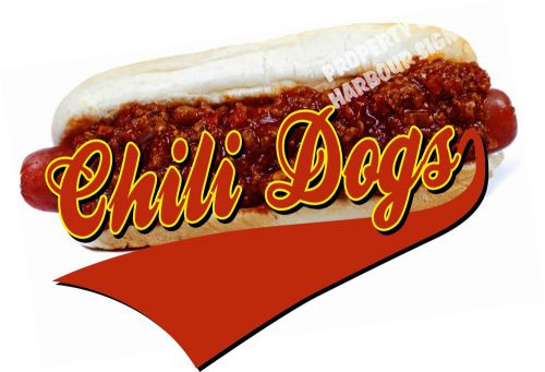 Chili Dogs Decal 14&#034; Hot Dogs Hotdogs Concession Food Truck Cart Vinyl Sticker