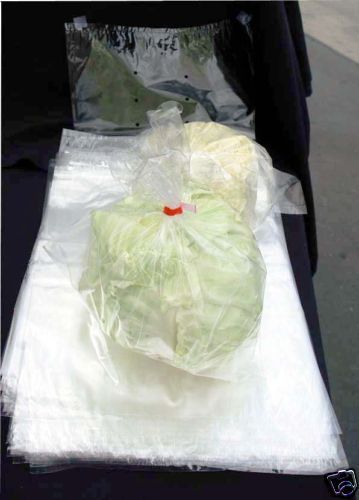 1298 pcs 11x19 PP Clear Produce Vegetable Bags w/ 8 Vent Holes Supermarket Use
