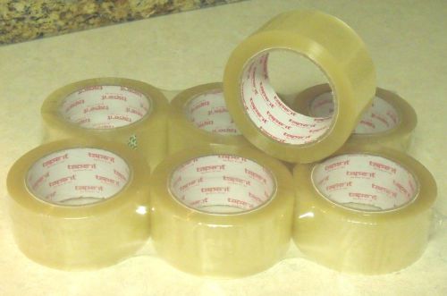 Six (6) large rolls 2&#034; clear acrylic packaging tape for sale