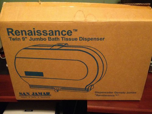 San Jamar R4000TBK Twin 9&#034; Jumbo Bath Tissue Dispenser New Open Box