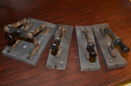 Four Vintage F. Adam Electrical Co. Slate &amp; Copper Knife Switches