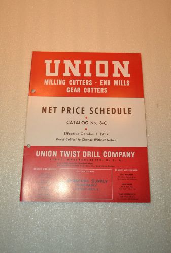 1957 UNION MILLING CUTTERS, END MILLS GEAR CUTTERS CATALOG No. 8-C (JRW #029)