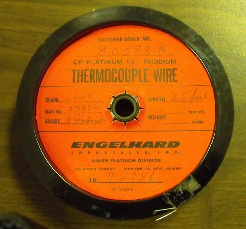 Platinum Thermocouple Wire 0.003  sold by inch