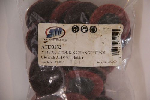 25 piece ATD 2&#034; Medium Quick Change Discs 3152 use with ATD6601