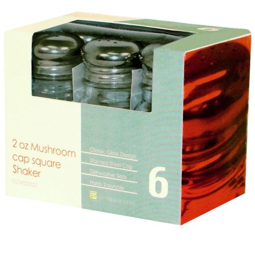 NEW Thunder Group 6-Pack Stainless Steel Square Shaker - 2-Ounce - Box of 6