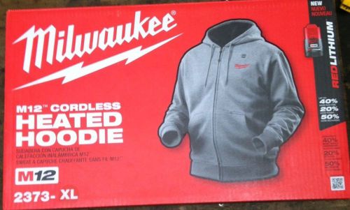 Milwaukee heated hoodie kit m12 2373-xl gray brand new for sale