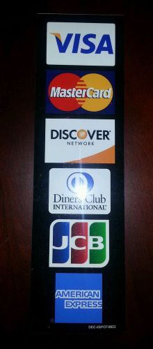 Credit Card 6Logo Sticker Decal VISA MASTERCARD DISCOVER DINERS CLUB JCB AMEX