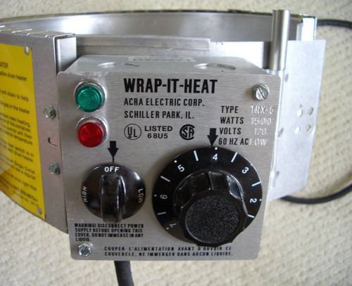 Wrap-it-heat by acra ~ trx-5 1500 watt 120 volt ~ 5 gal drum/pail heater for sale