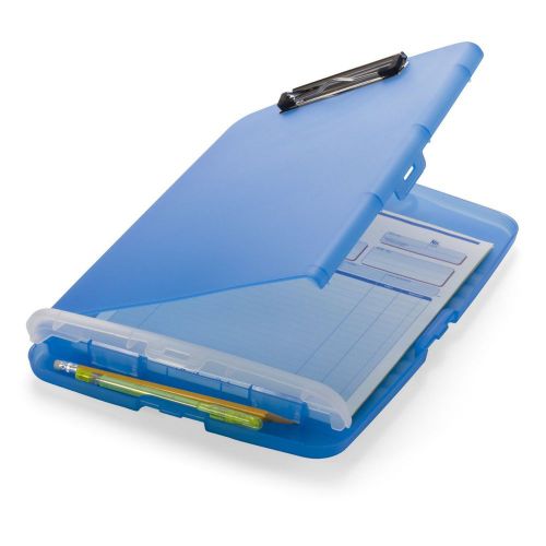 Slim Clipboard Box Storage Briefcase Organizer Letter Portable File Office Blue
